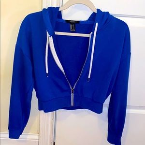 Cropped zip-up hoodie